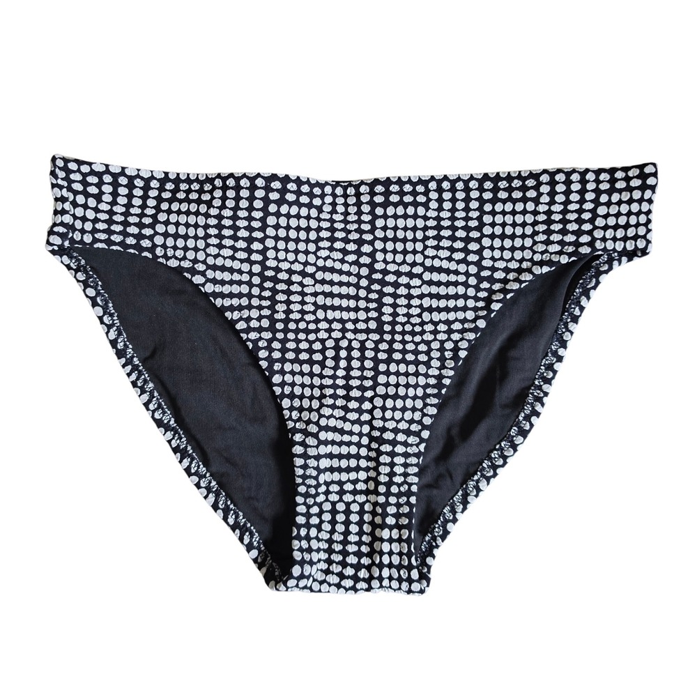 Aerie Womens Polka Dot Bikini Bottom Black White Textured XS 0751-1753-3235